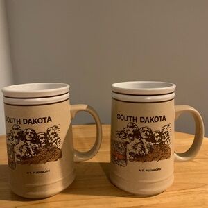 Two Mt Rushmore Badlands Souvenir Coffee Mugs
